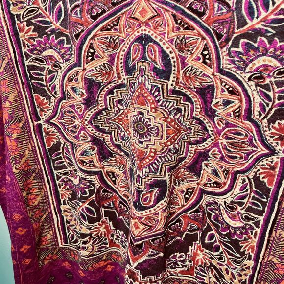 Lucky Brand Top Tunic Fuchsia Pink Knit Boho Artsy Scoop Neck Comfy Casual 2X - Picture 3 of 6